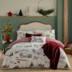 Cotswold Christmas Printed Reversible Duvet Cover Set