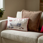 Cotswold Christmas Embroidered Velvet Cushion