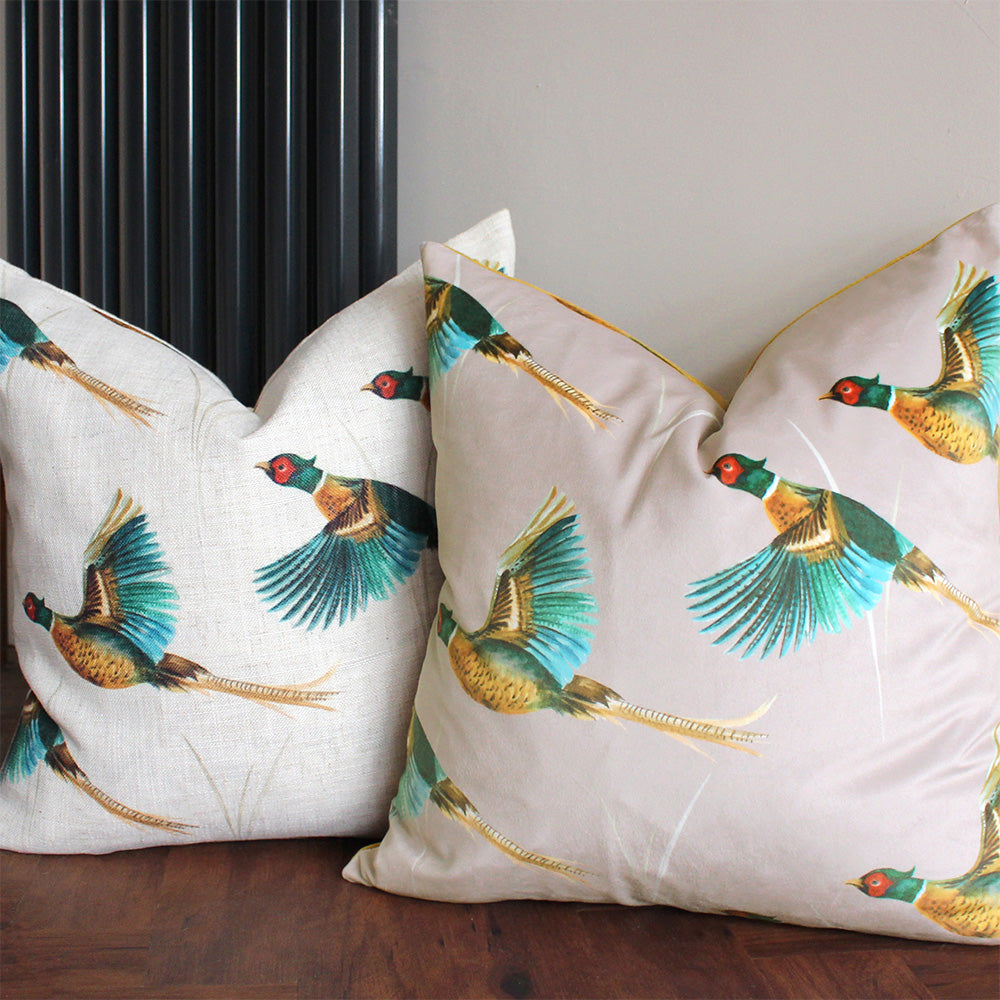 Country Flying Pheasants Cushion