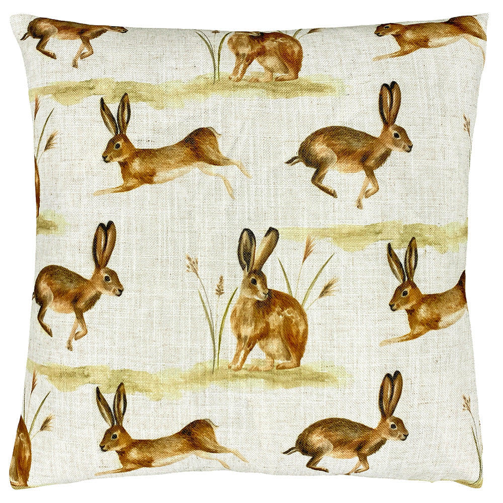 Country Running Hares Cushion