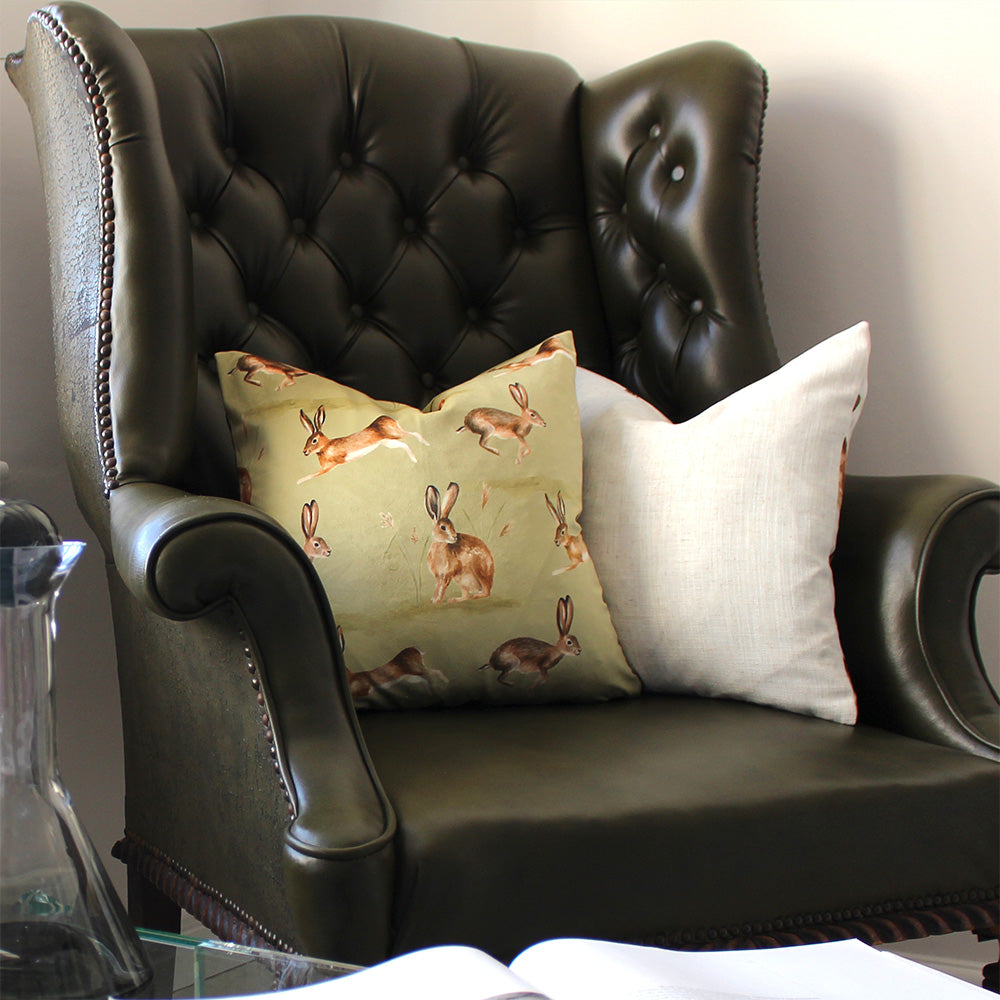 Country Running Hares Cushion