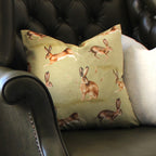 Country Running Hares Cushion