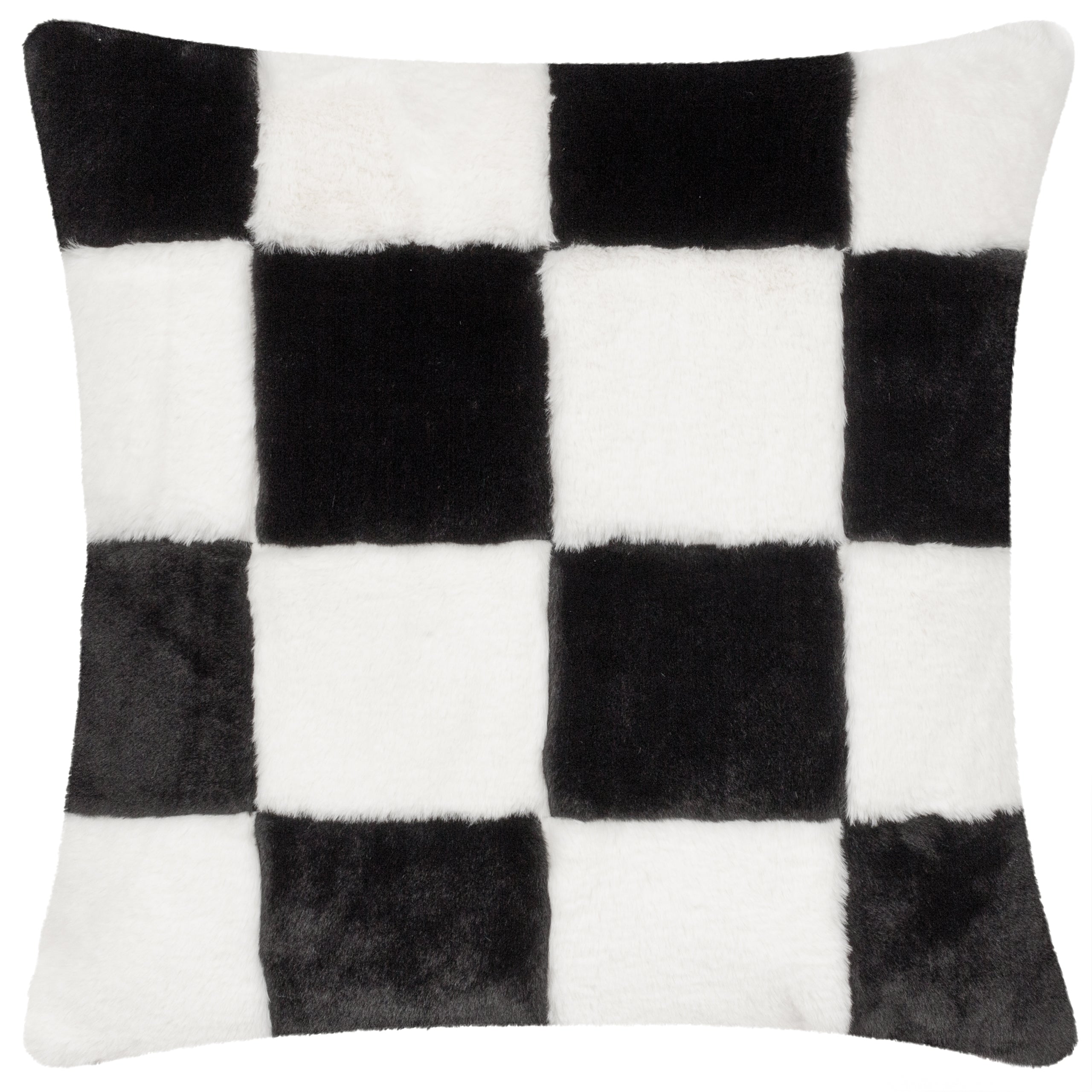 Cozee Check Faux Fur Cushion