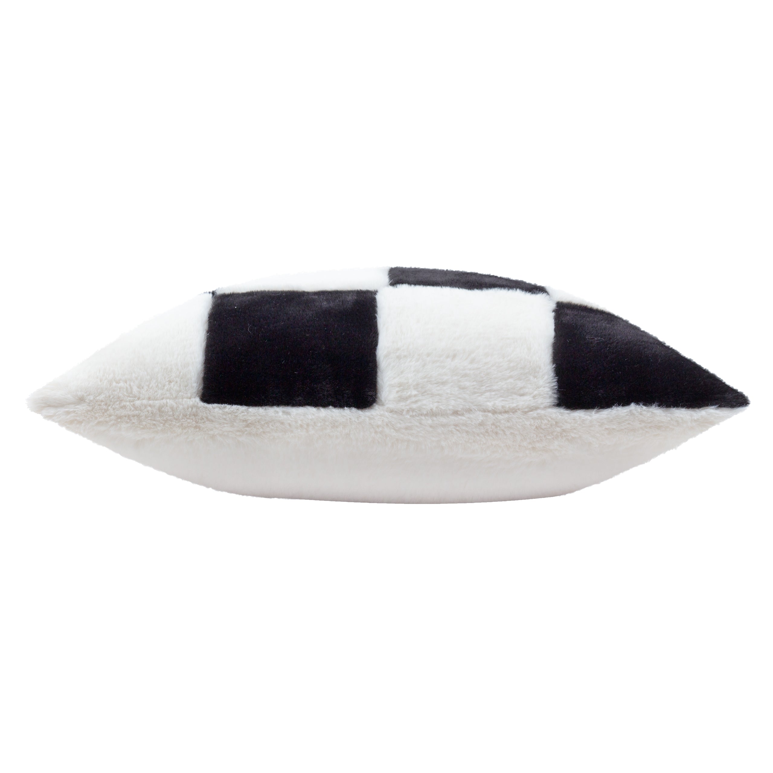 Cozee Check Faux Fur Cushion