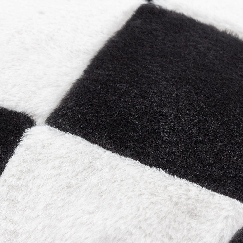 Cozee Check Faux Fur Cushion