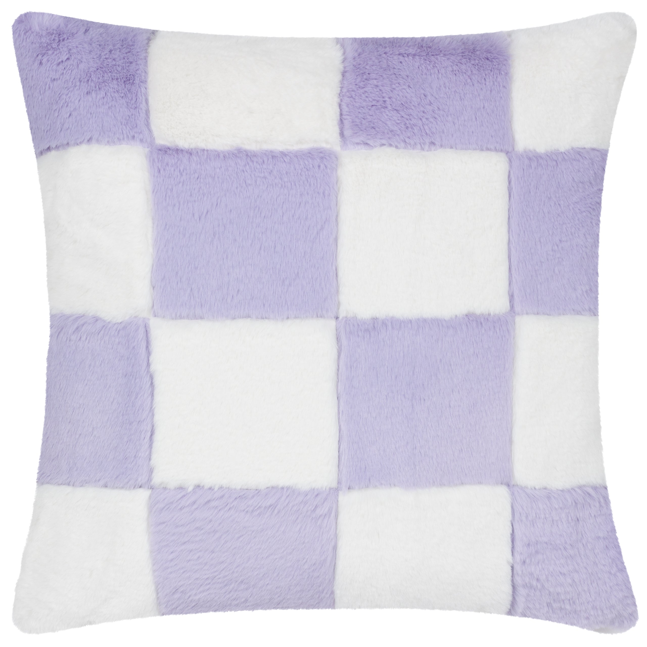 Cozee Check Faux Fur Cushion