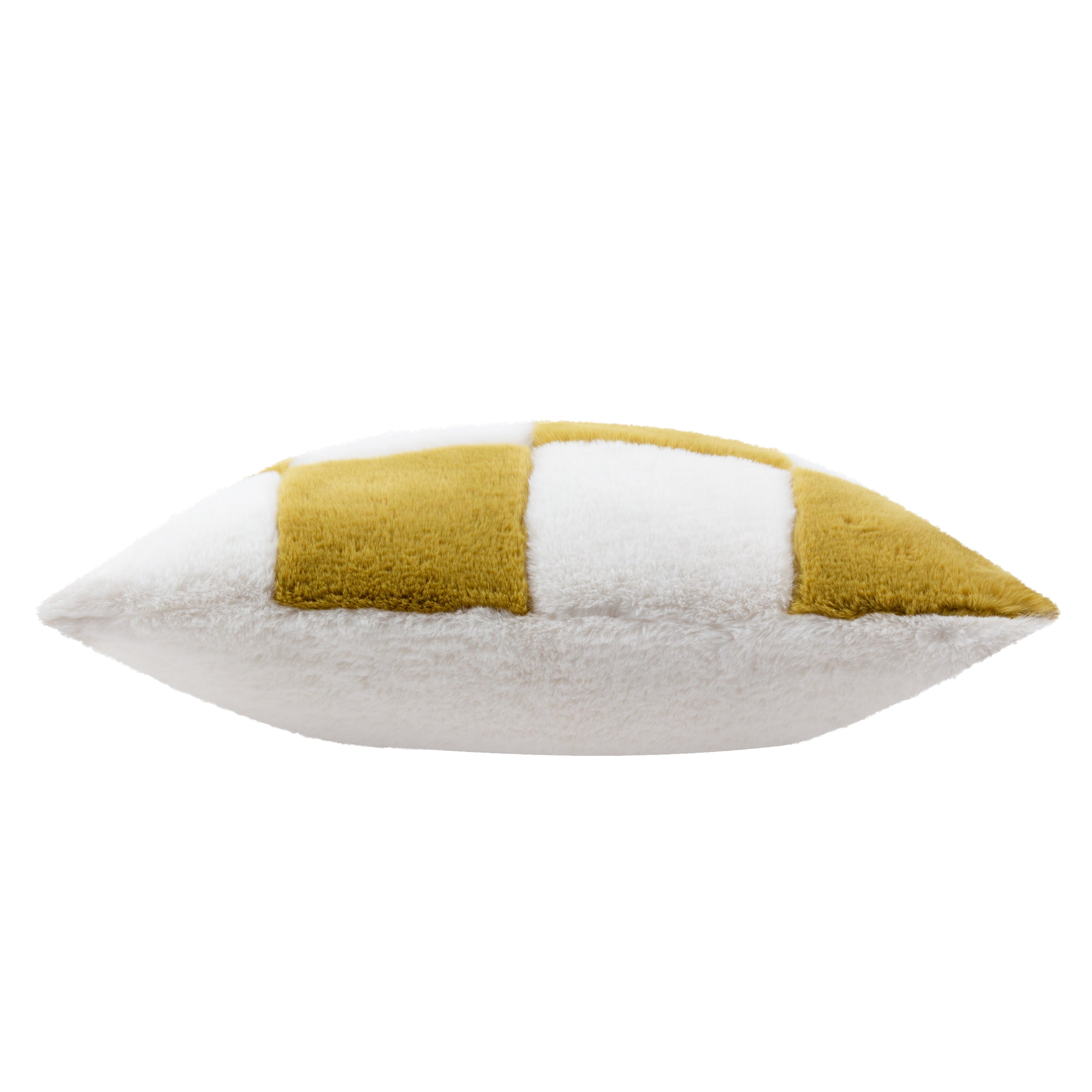 Cozee Check Faux Fur Cushion