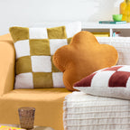 Cozee Check Faux Fur Cushion