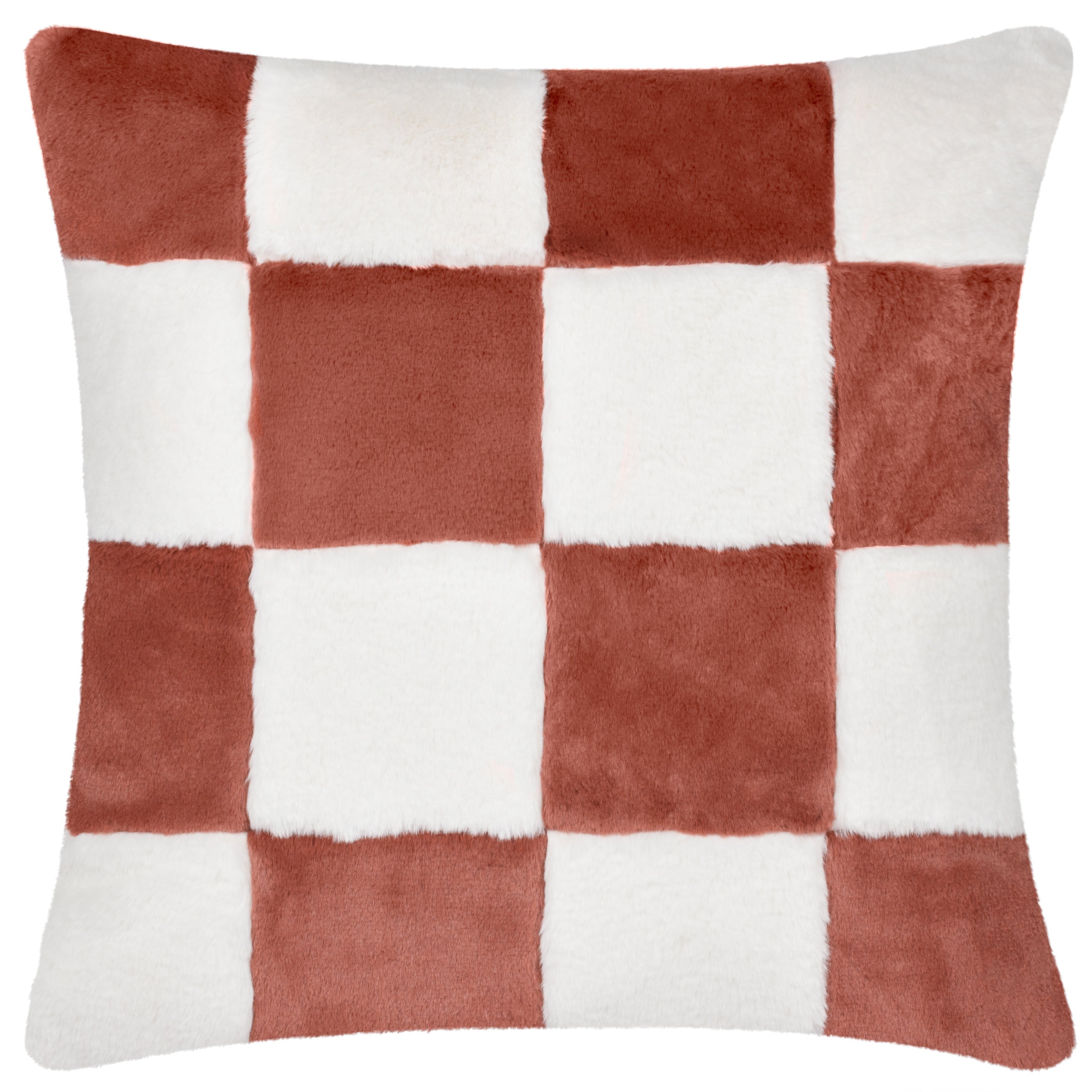 Cozee Check Faux Fur Cushion