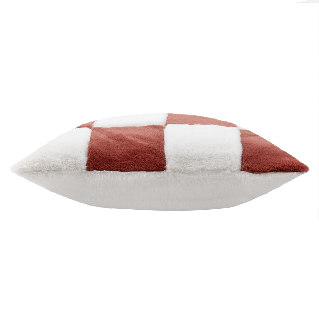Cozee Check Faux Fur Cushion