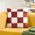 Cozee Check Faux Fur Cushion