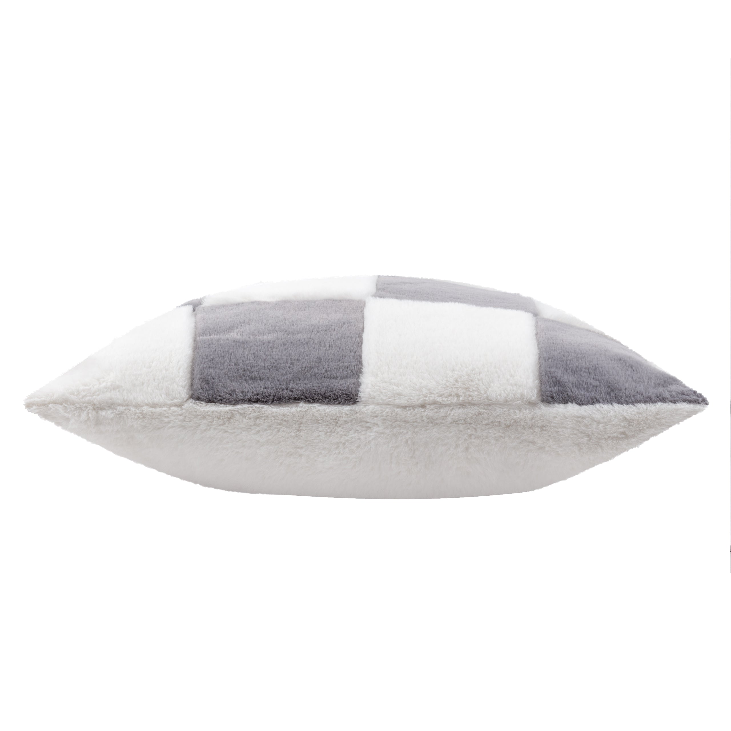Cozee Check Faux Fur Cushion