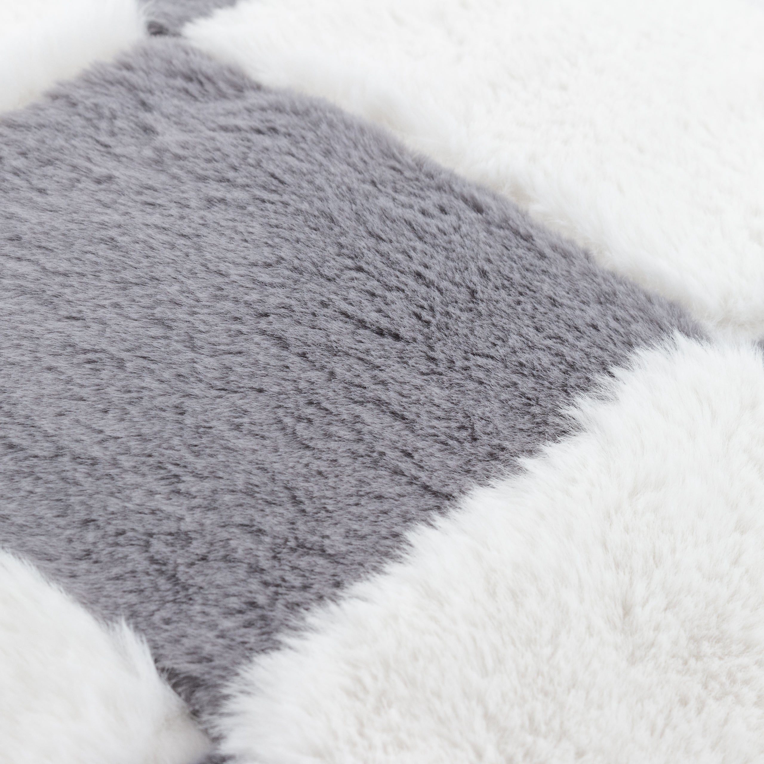 Cozee Check Faux Fur Cushion