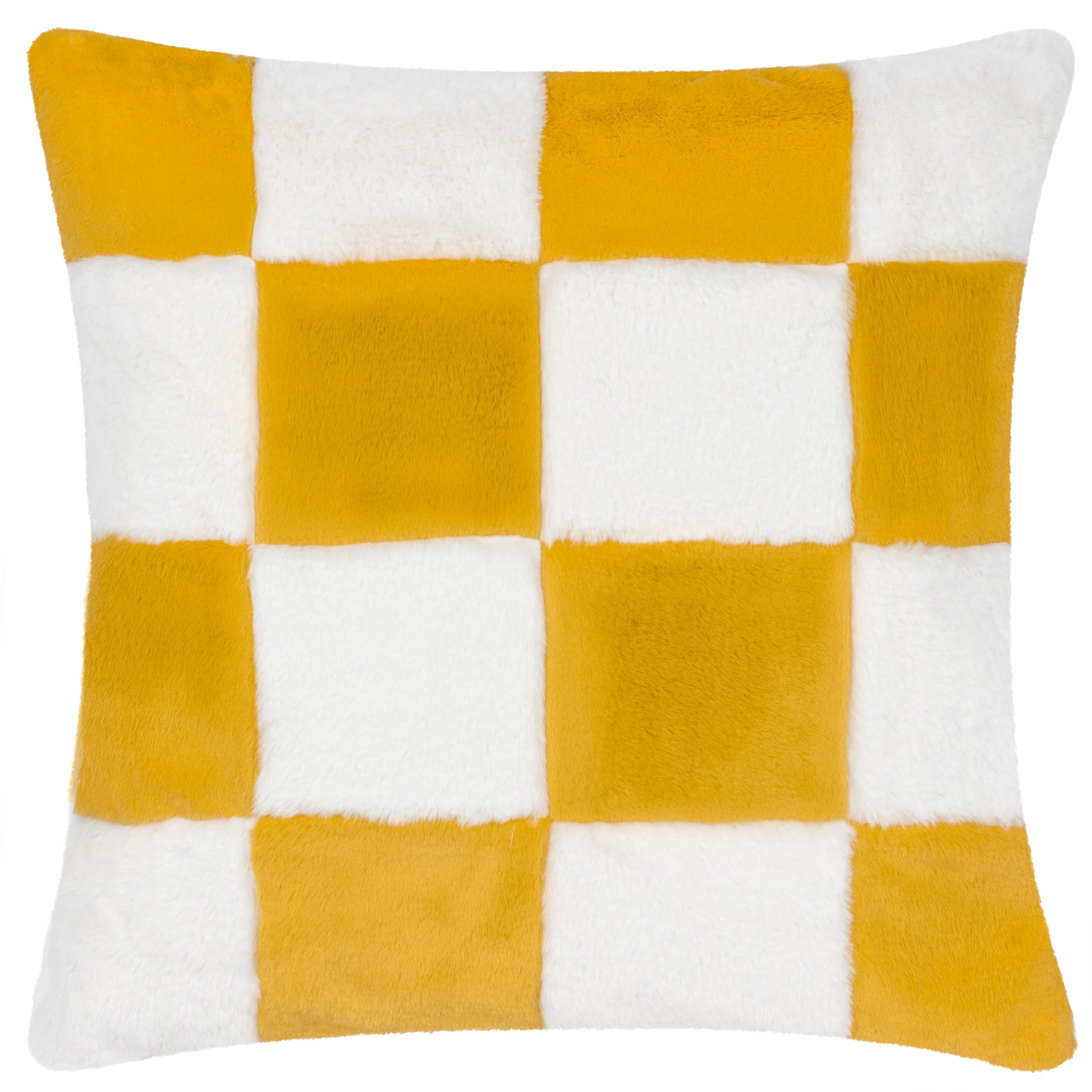 Cozee Check Faux Fur Cushion