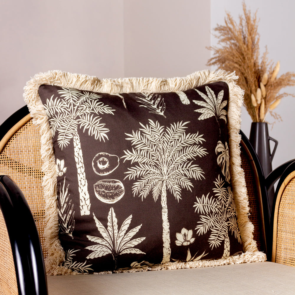 Colonial Palm Fringed Cushion