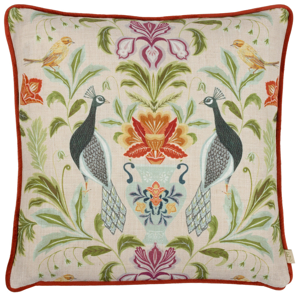 Chatsworth Peacock Piped Cushion