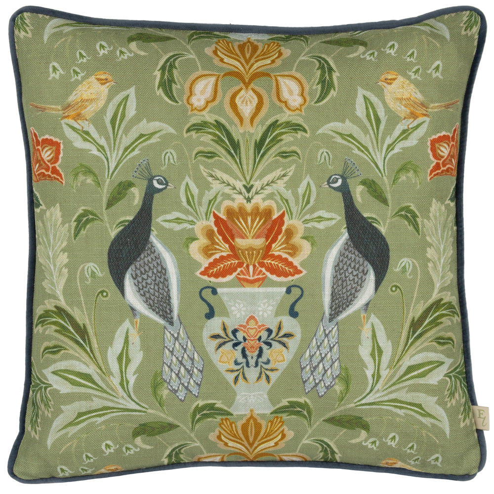 Chatsworth Peacock Piped Cushion
