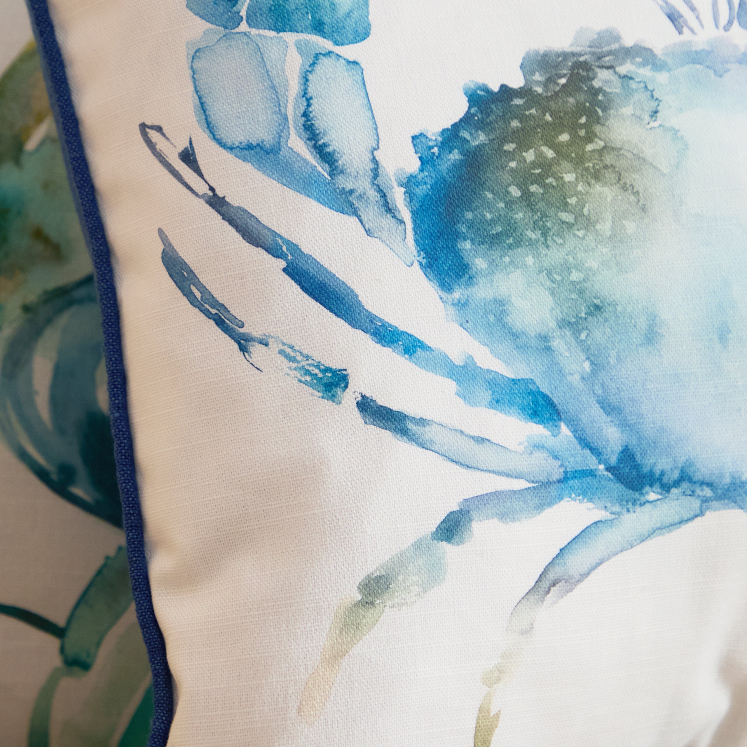 Crab Printed Piped Cushion