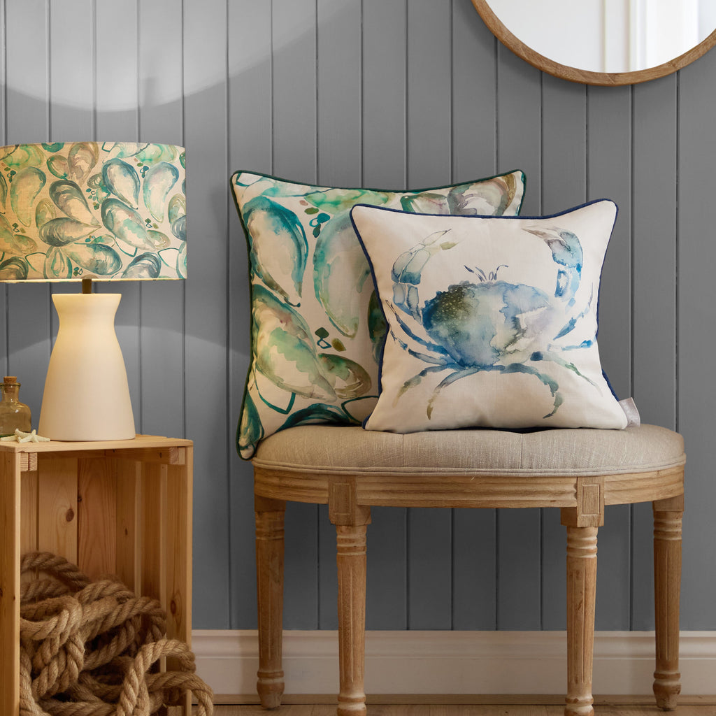 Crab Printed Piped Cushion