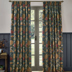 Cray Floral Velvet Pencil Pleat Curtains
