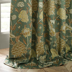 Cray Floral Velvet Pencil Pleat Curtains
