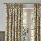 Cray Floral Velvet Pencil Pleat Curtains