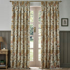 Cray Floral Velvet Pencil Pleat Curtains