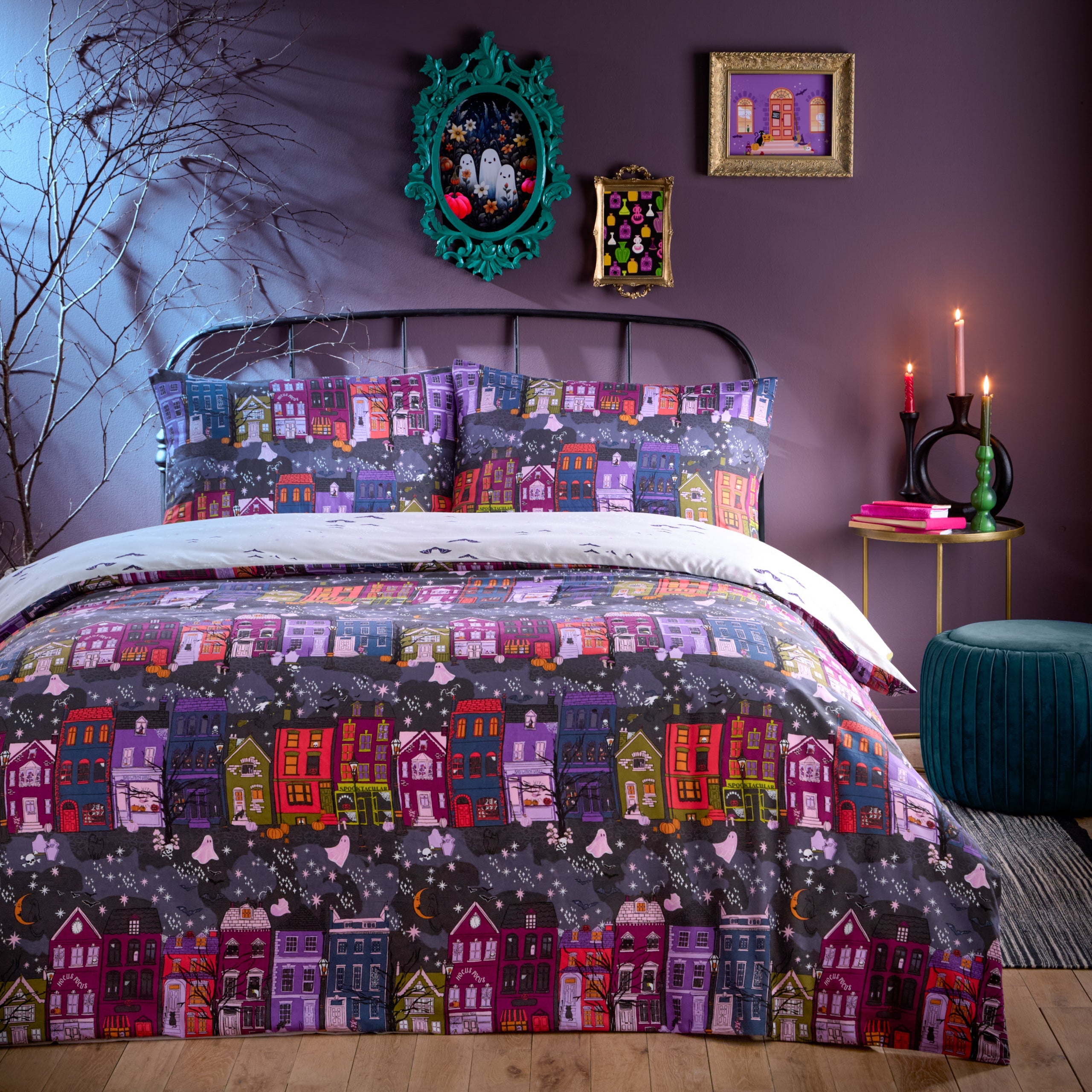 Creepy Town Reversible Duvet Cover Set