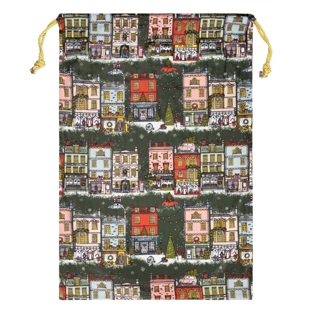 Christmas Spirit Printed Velvet Xmas Sack