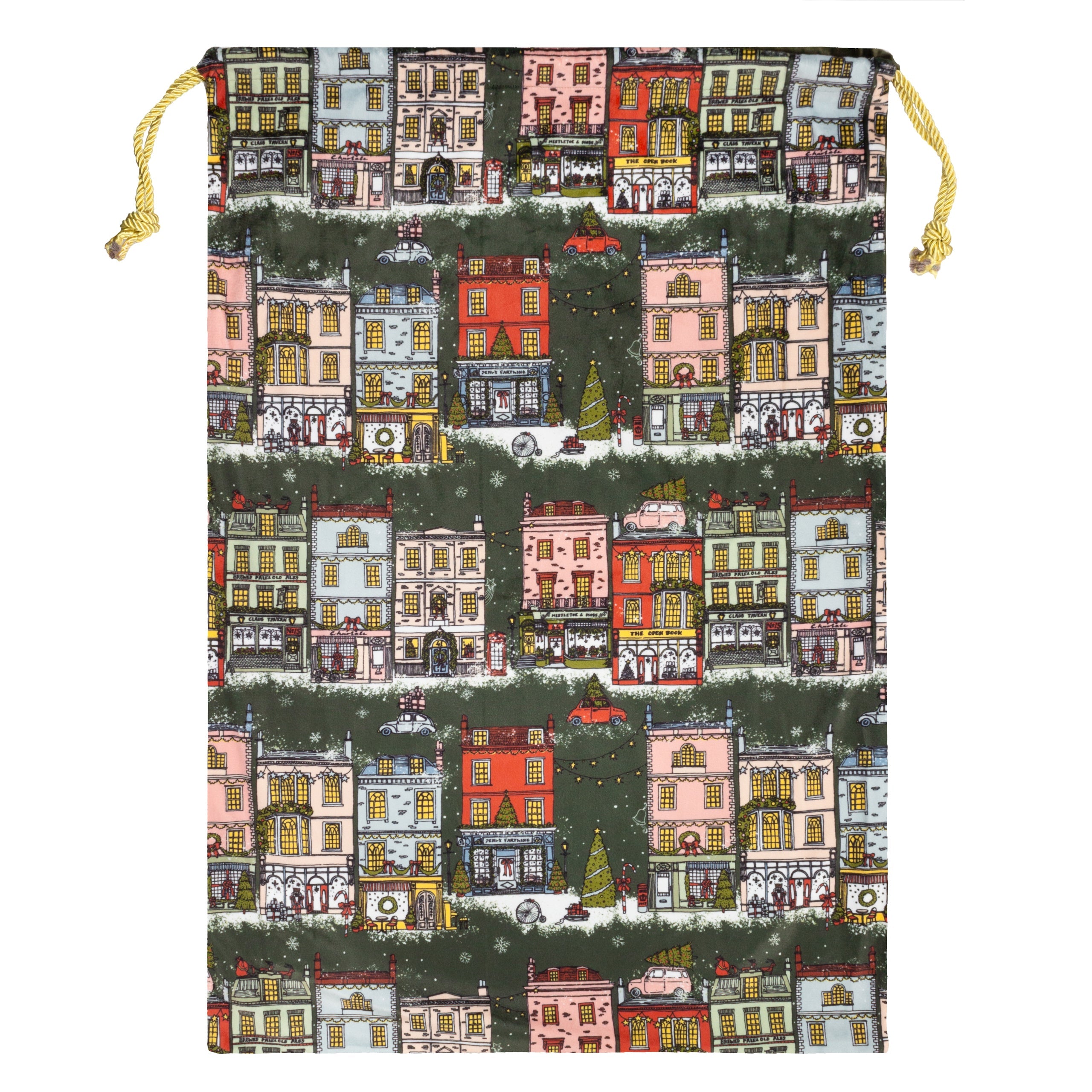 Christmas Spirit Printed Velvet Xmas Sack