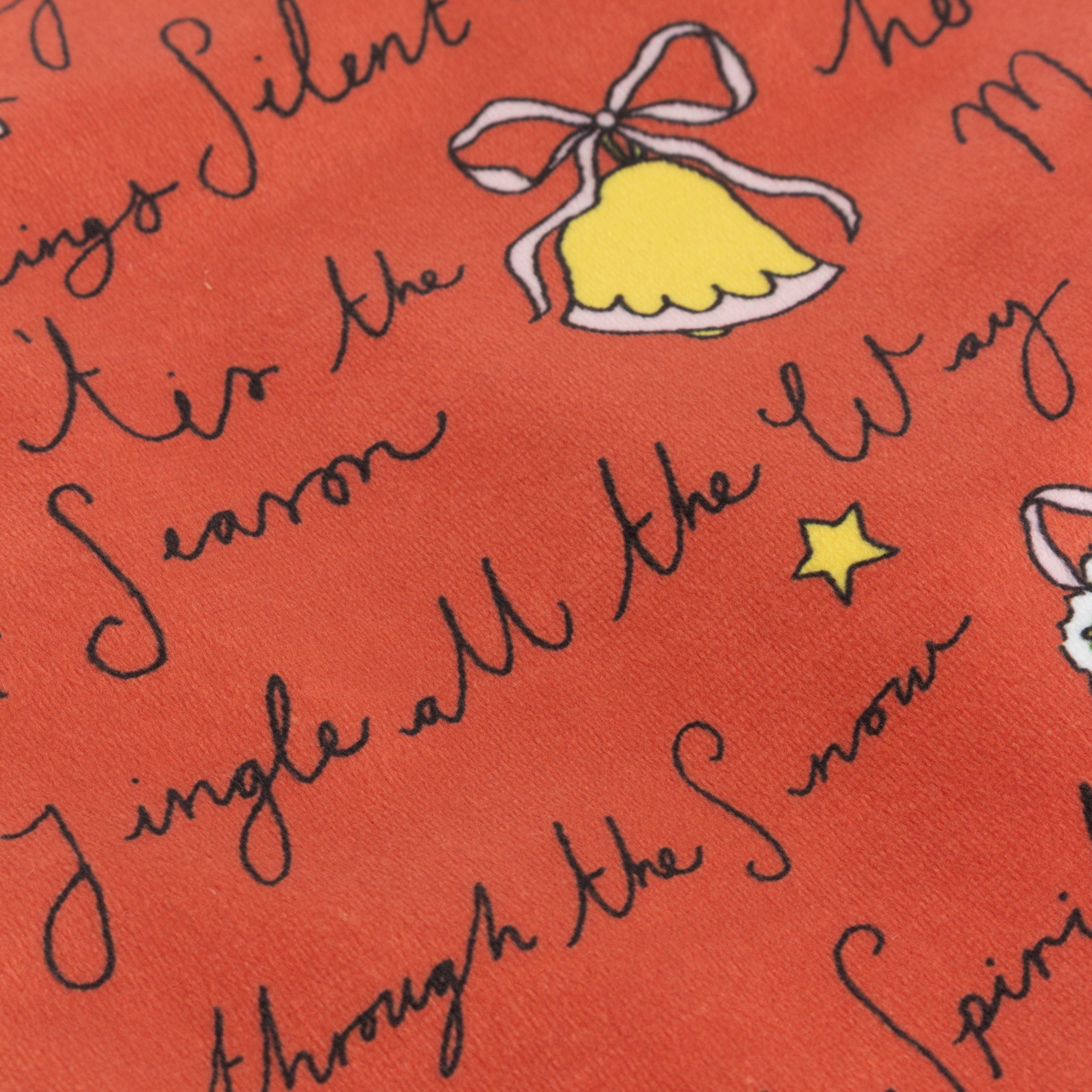 Christmas Spirit Printed Velvet Xmas Stocking