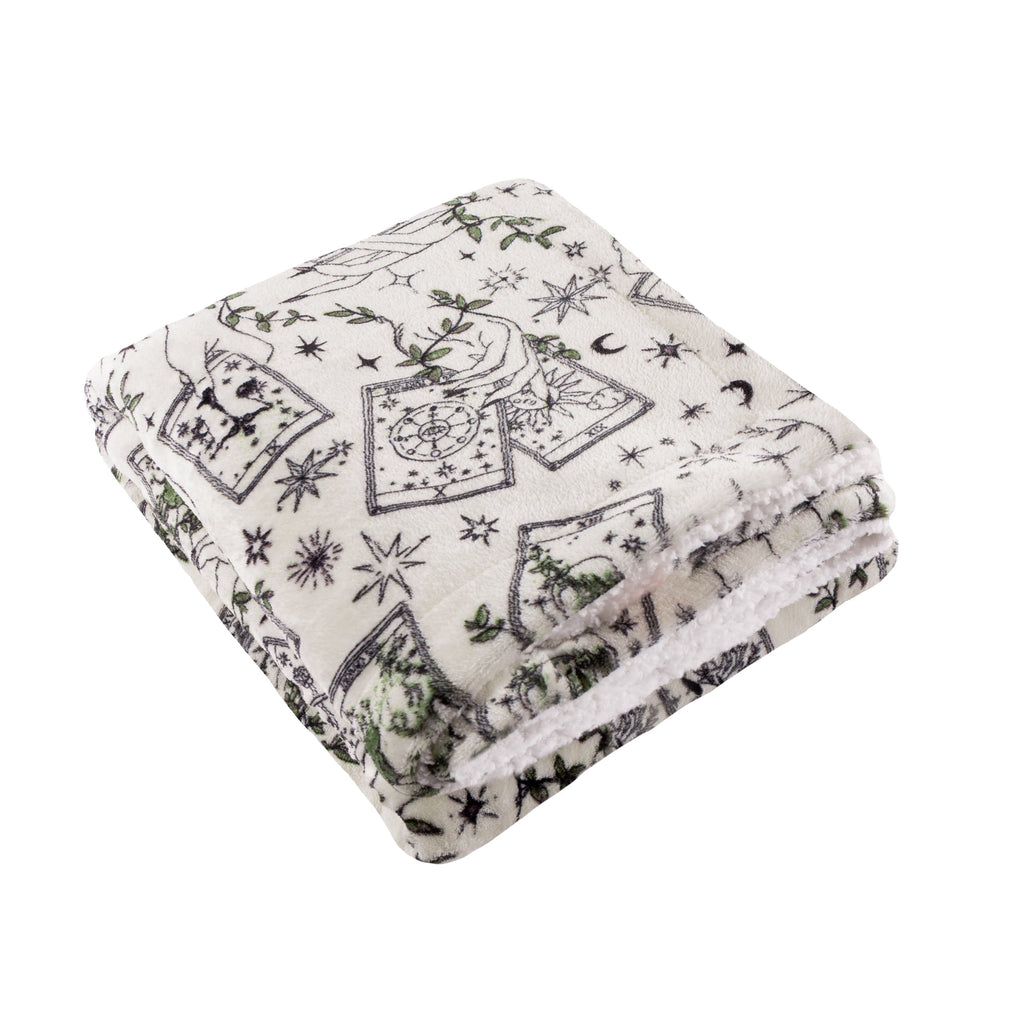 Celestial Stories Printed Sherpa Fleece Throw