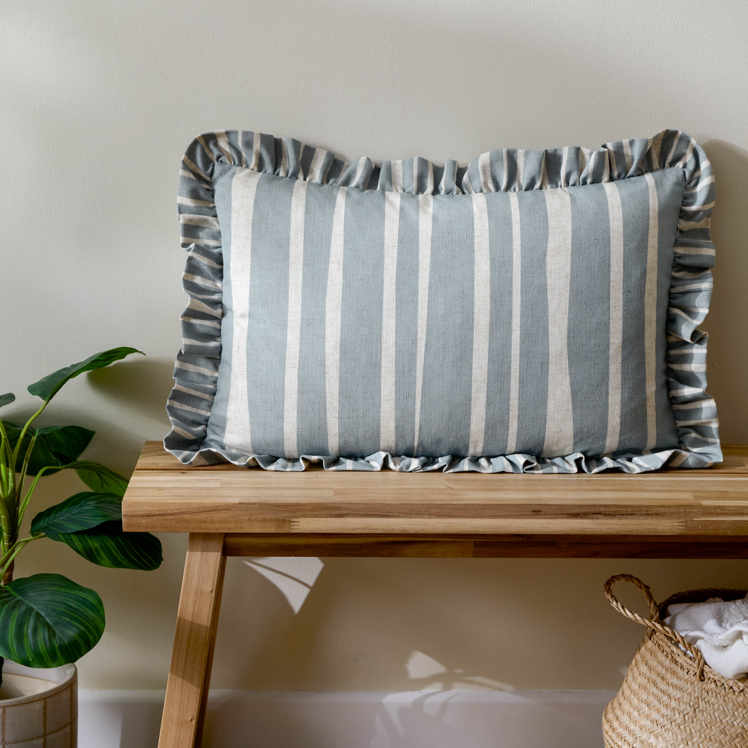 Carmon Stripe Ruffle Cushion