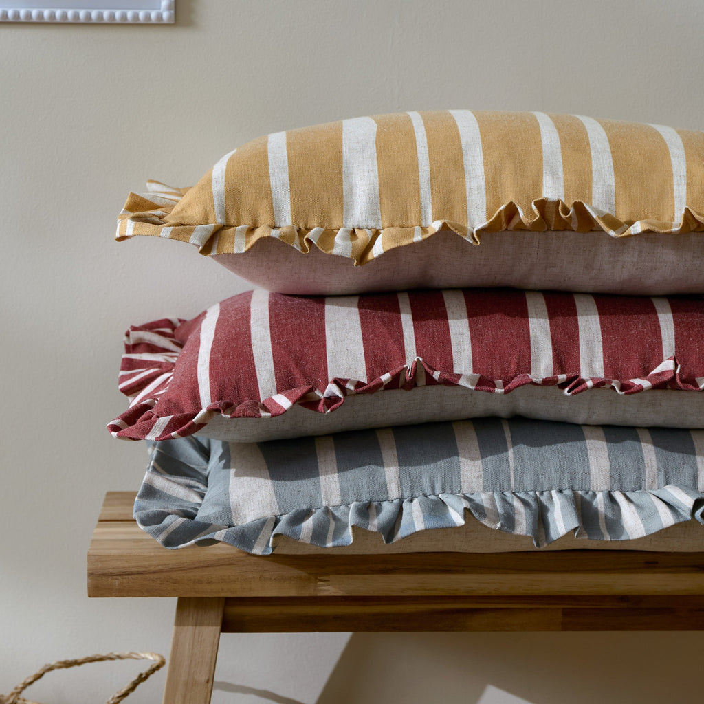 Carmon Stripe Ruffle Cushion