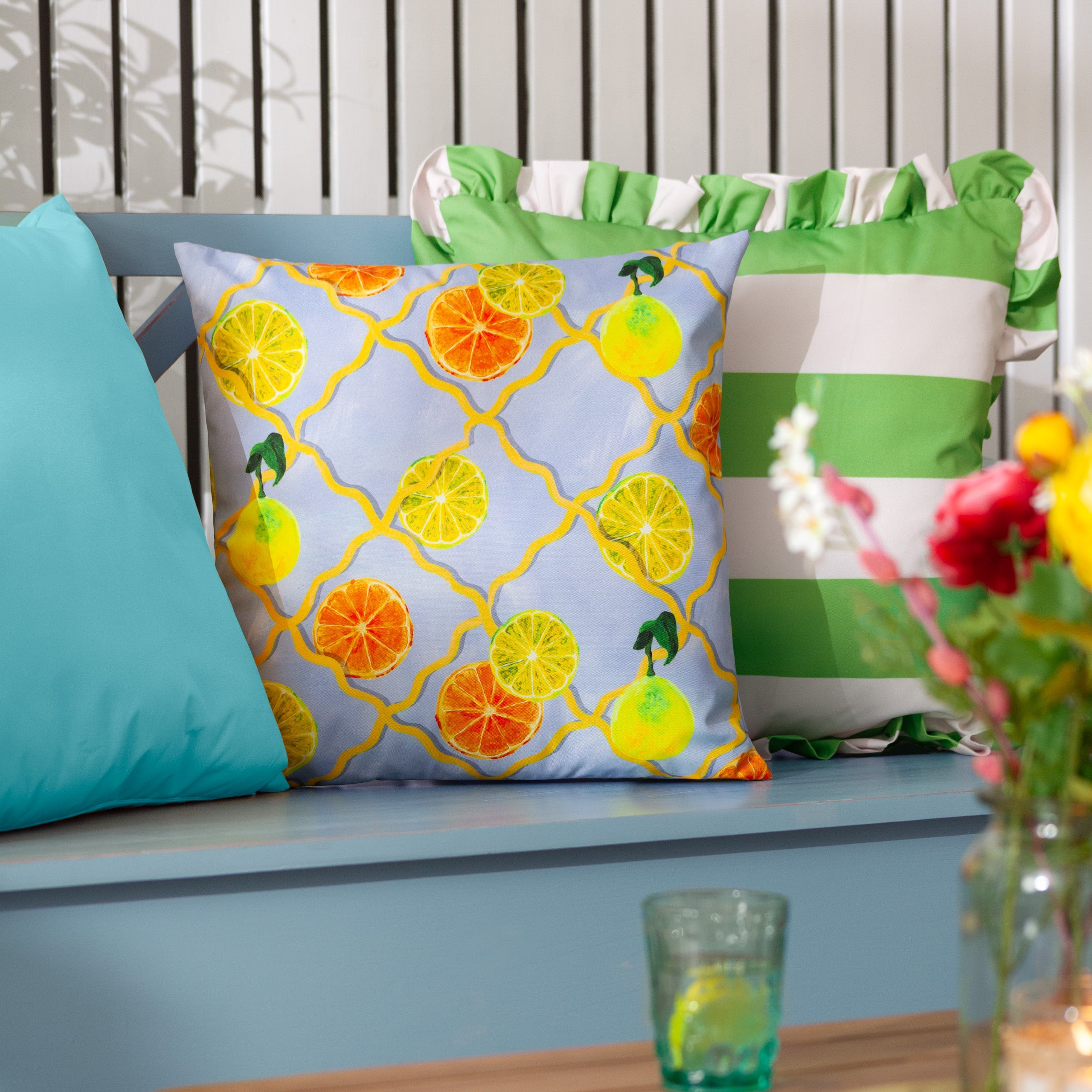 Citrus Trellis Printed Outdoor Cushion