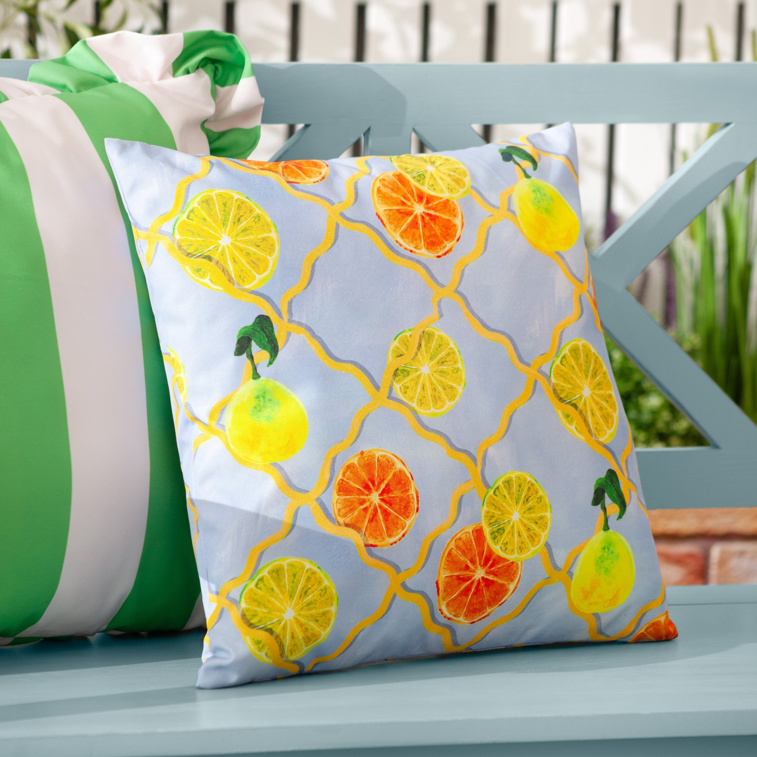 Citrus Trellis Printed Outdoor Cushion