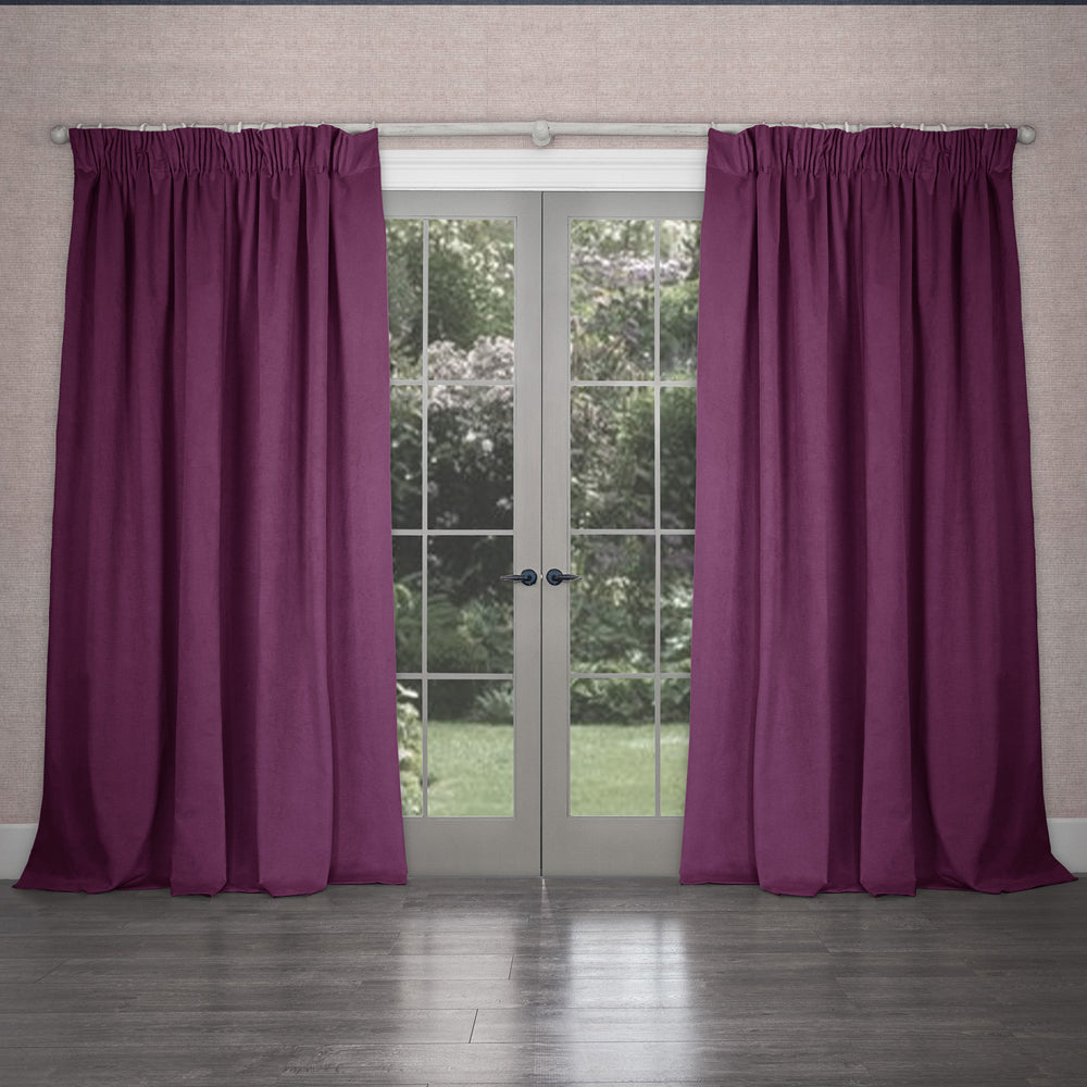 Cube Velvet Pencil Pleat Curtains