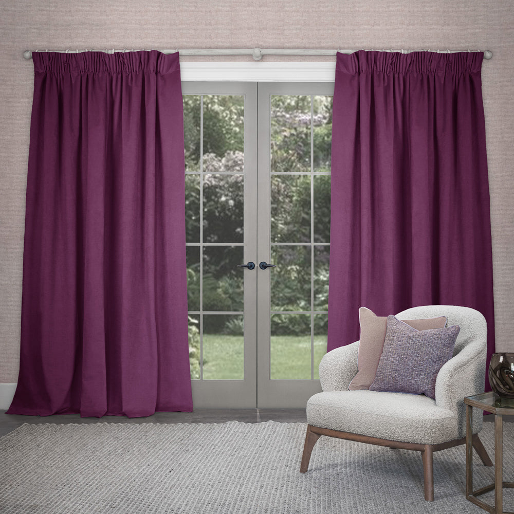 Cube Velvet Pencil Pleat Curtains