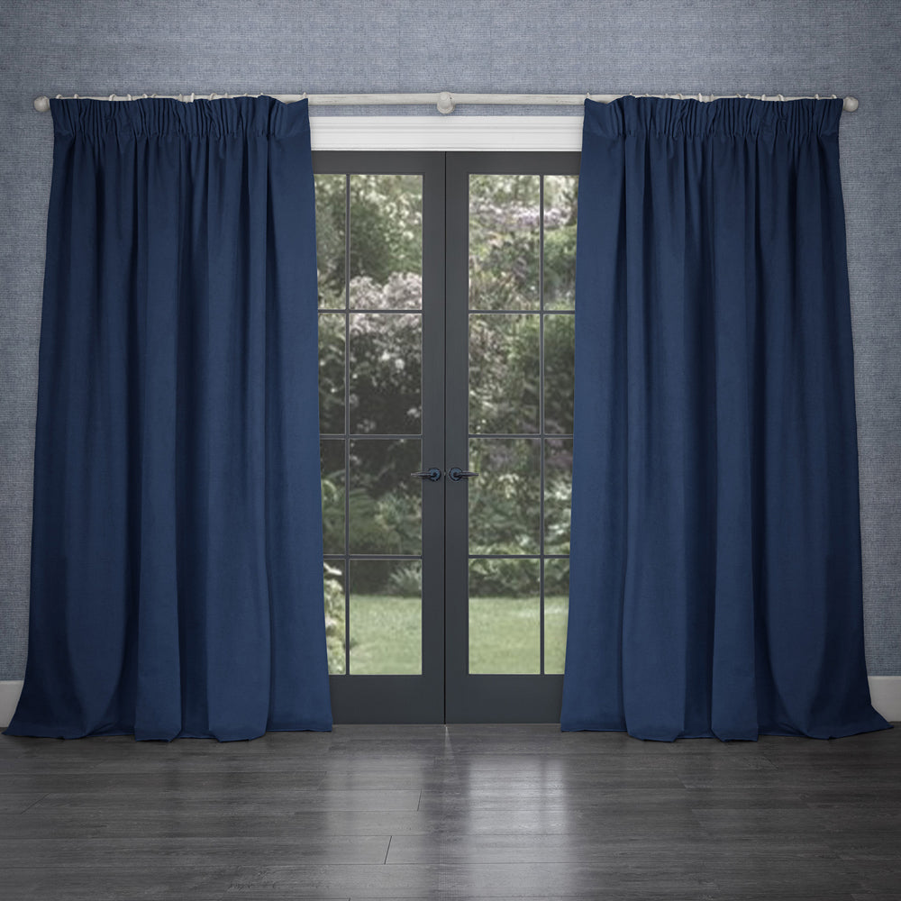 Cube Velvet Pencil Pleat Curtains
