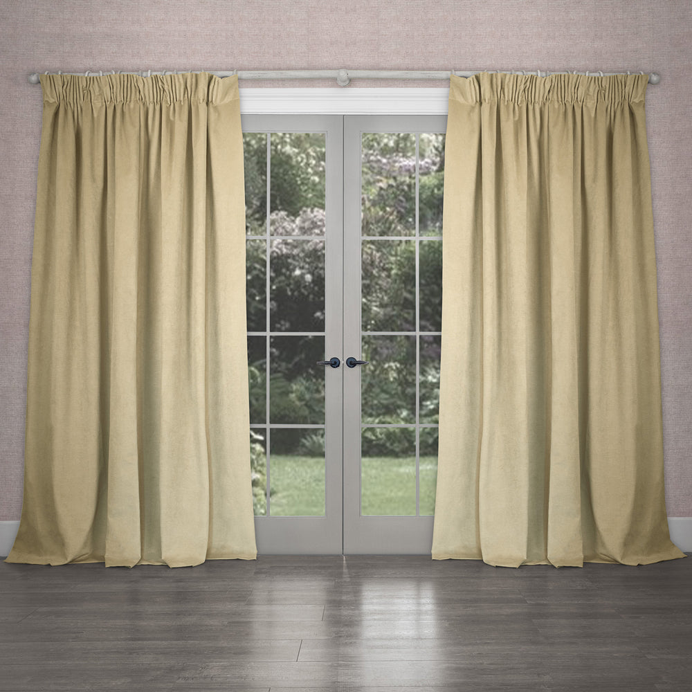 Cube Velvet Pencil Pleat Curtains