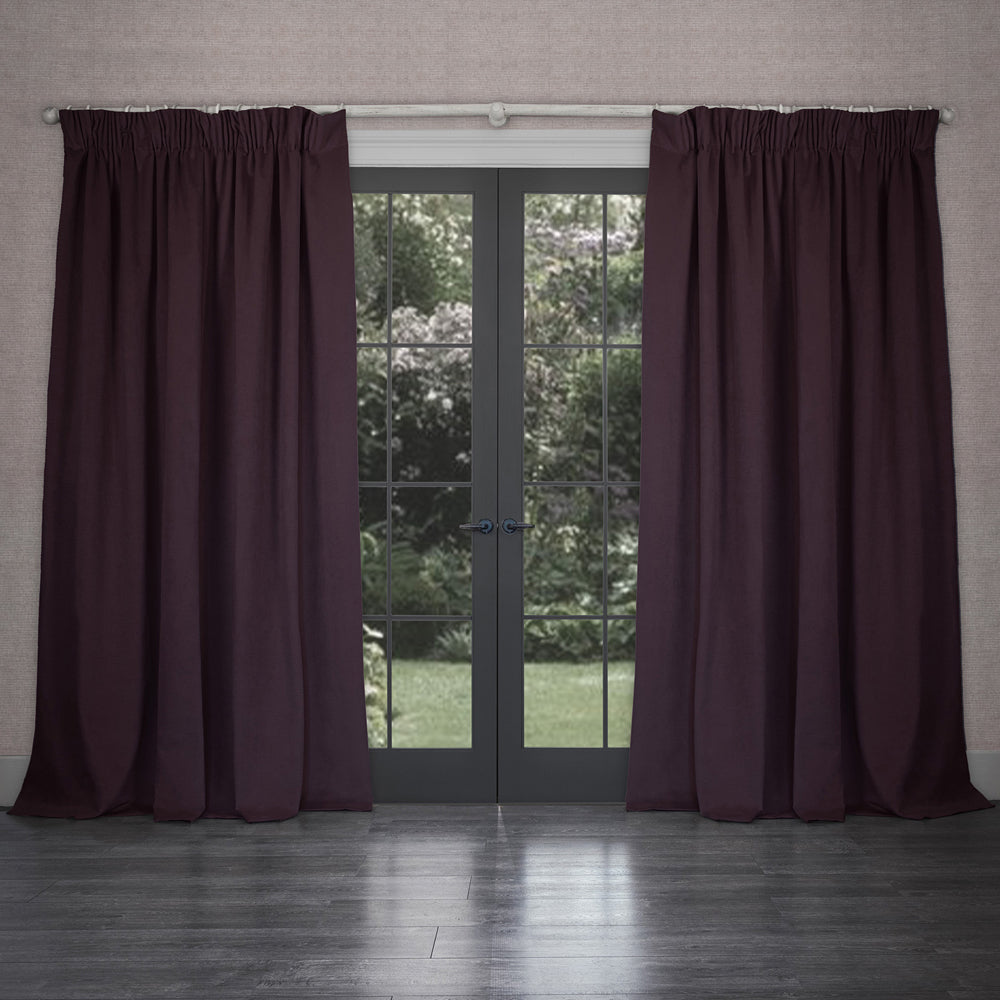 Cube Velvet Pencil Pleat Curtains