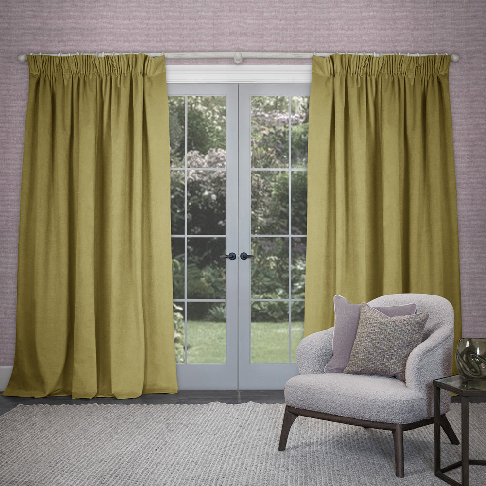 Cube Velvet Pencil Pleat Curtains