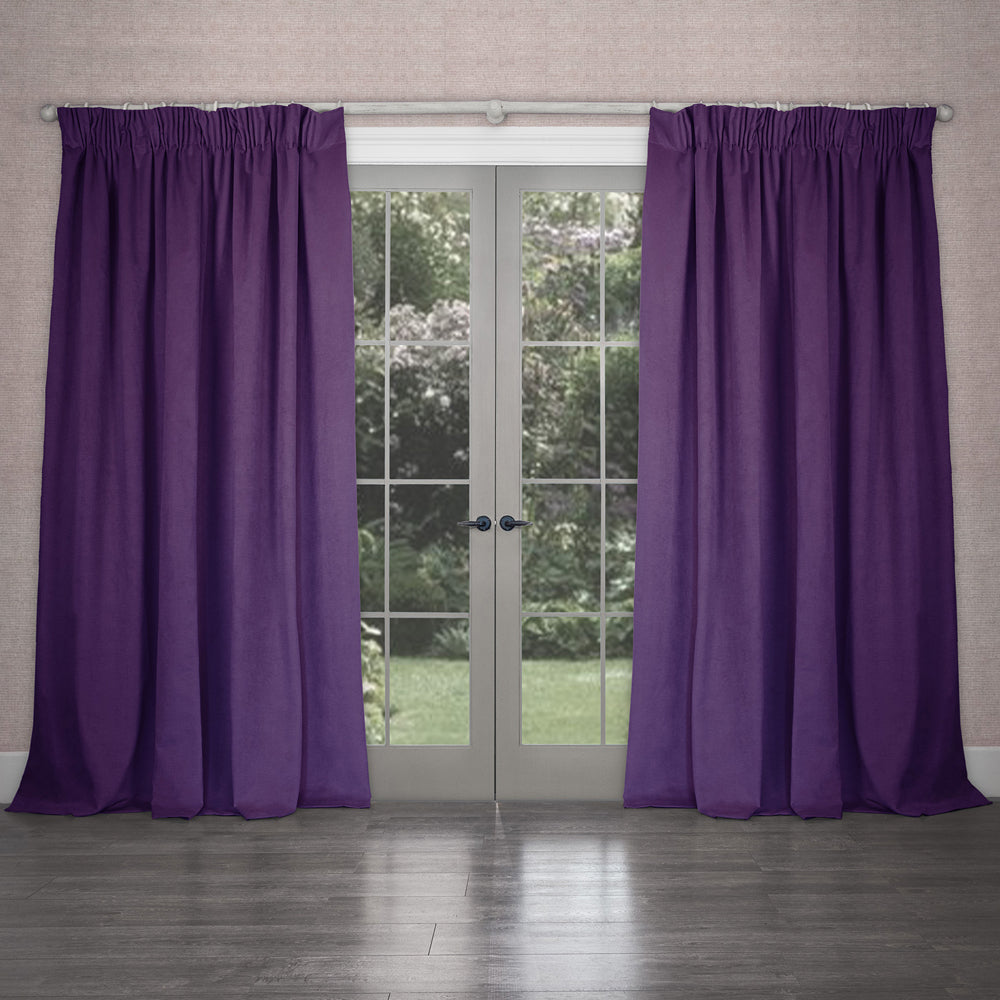 Cube Velvet Pencil Pleat Curtains