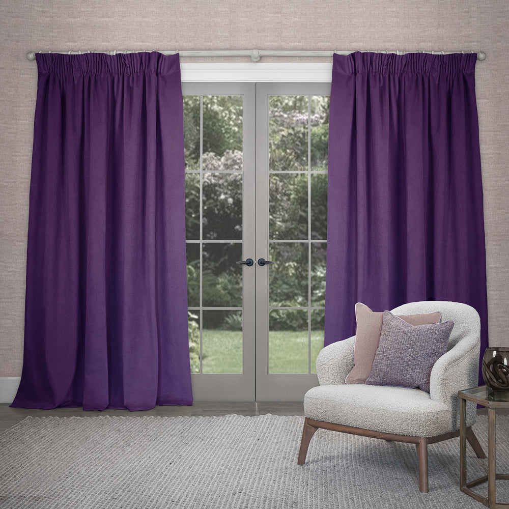 Cube Velvet Pencil Pleat Curtains
