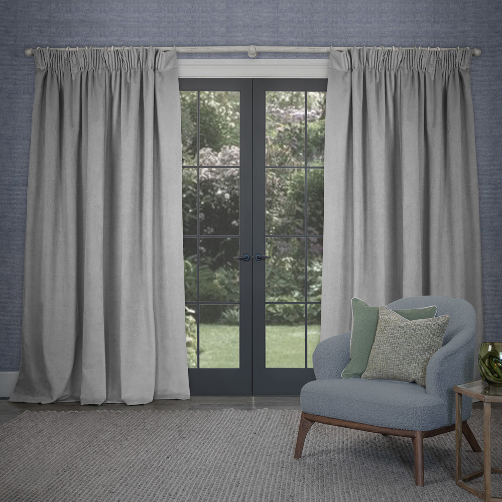 Cube Velvet Pencil Pleat Curtains