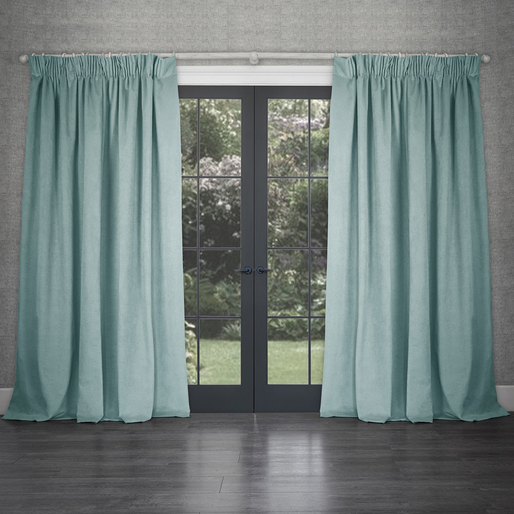 Cube Velvet Pencil Pleat Curtains