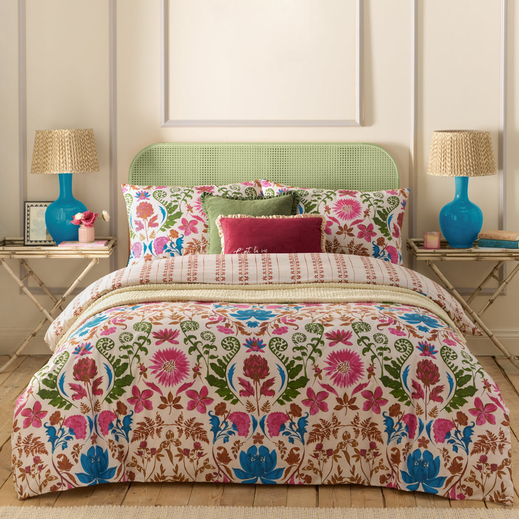 Curious Lotus Exotic Floral Duvet Cover Set