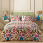 Curious Lotus Exotic Floral Duvet Cover Set