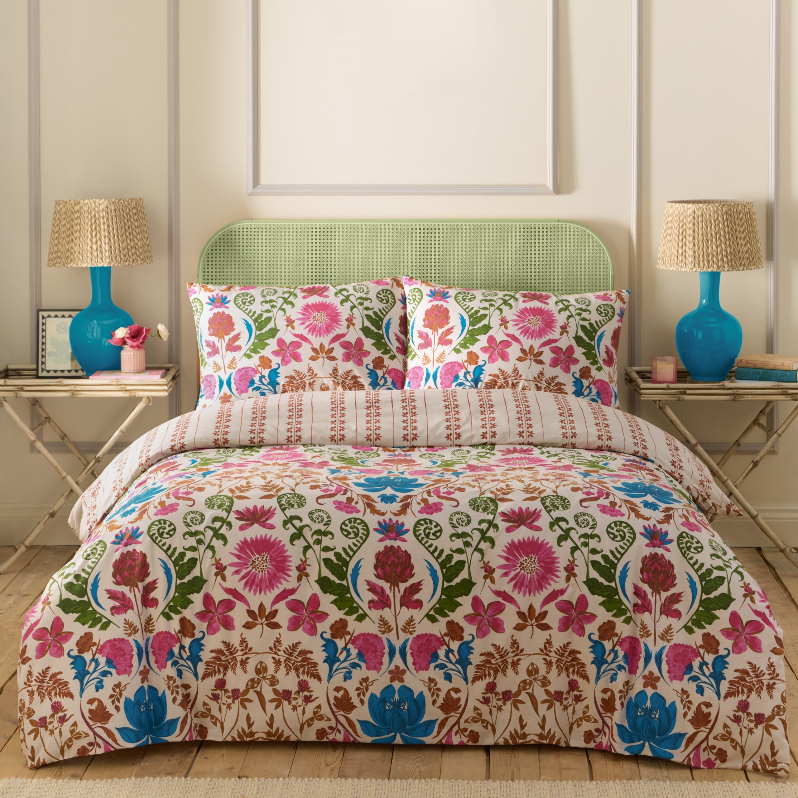 Curious Lotus Exotic Floral Duvet Cover Set