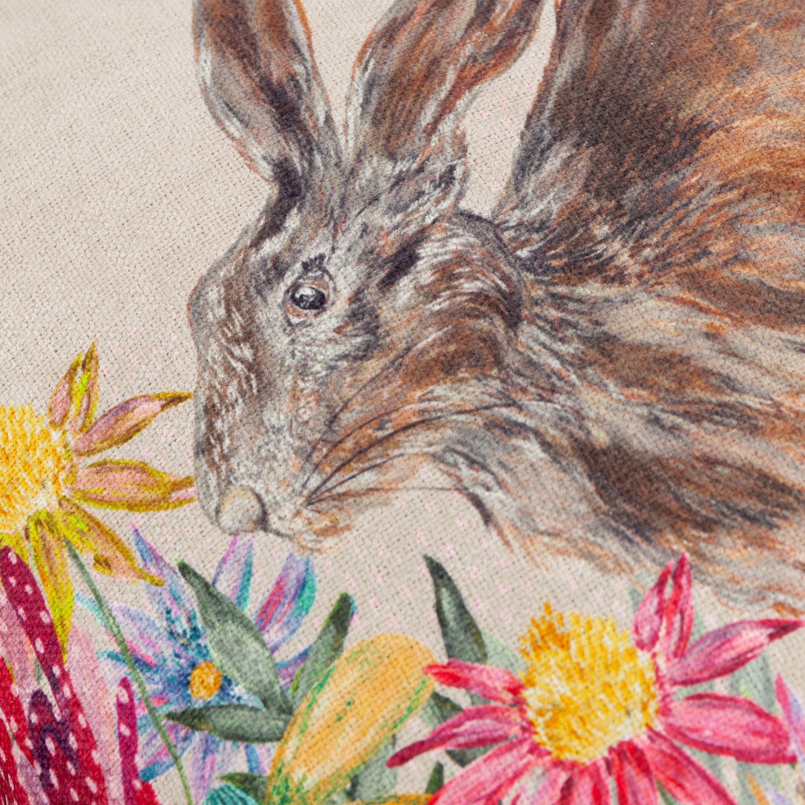 Country Wilds Blossom Hare Printed Cushion